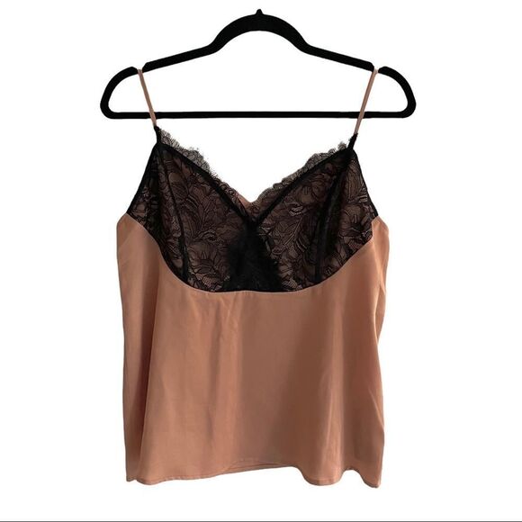 MARCIANO Sleeveless Blouse Cami Lace Dark Nude Black M - Picture 1 of 4